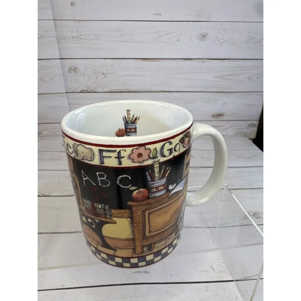Lang Wise Susan Winget Teacher Mug All Checked Out ABC Coffee‎ Cup